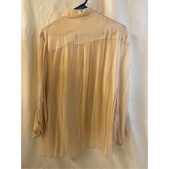 Chicos pink sequin top ties at waist 100 rayon sheer lined XL - Picture 4 of 8